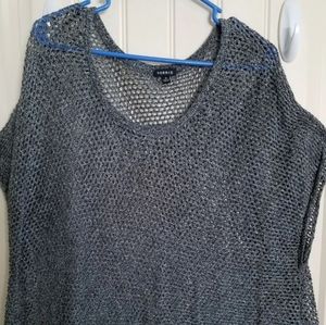 Torrid Grey Mesh Over Shirt In Size 3X